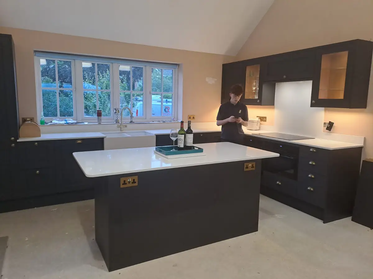 Renew Electrical on site completing luxury kitchen electrical fit-out