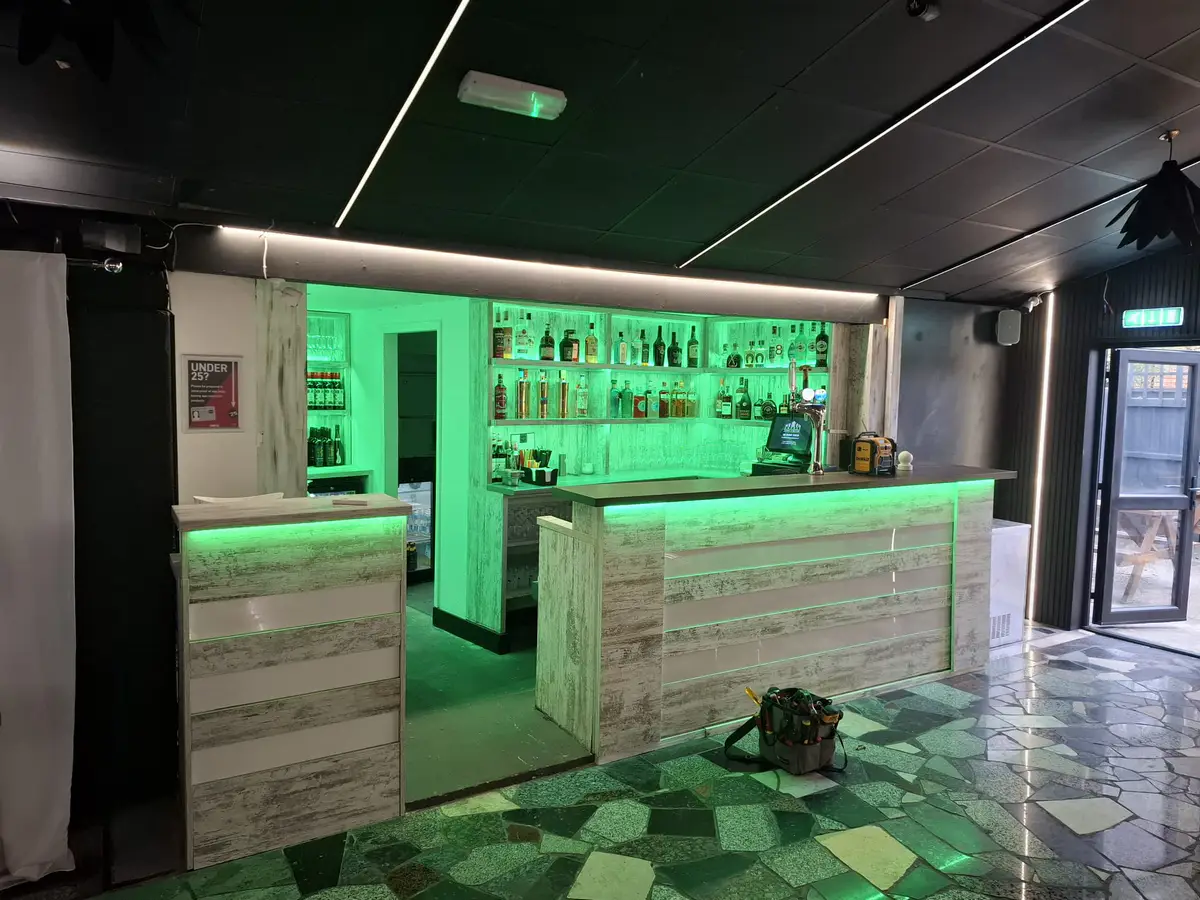 Commercial Hospitality Bar Electrical Fit-out with Emerald LEDs